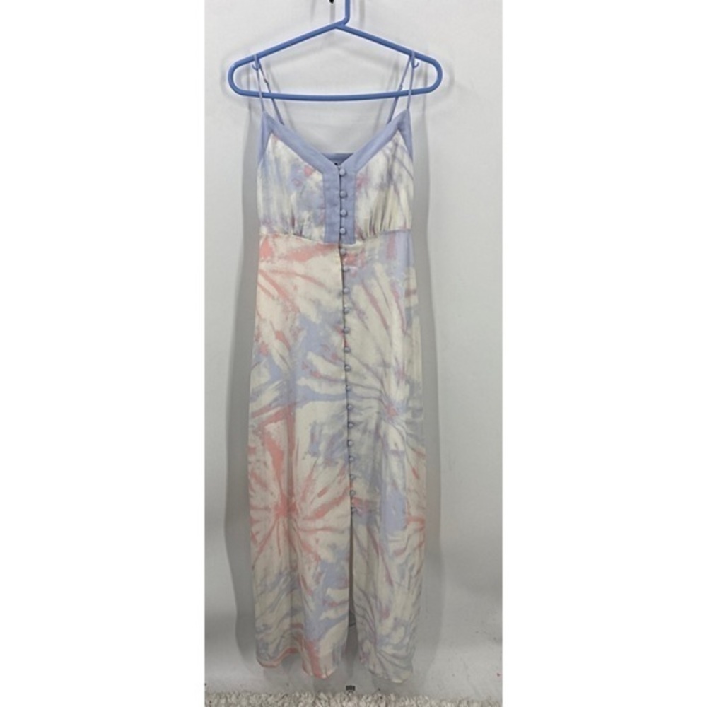 Modcloth tie-dye chiffon button front maxi 6